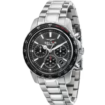 Orologio Uomo SECTOR 550 R3273993002 Chrono Bracciale Acciaio Nero Sub 100mt