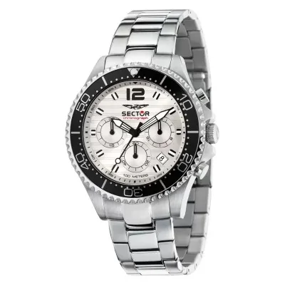Orologio SECTOR Uomo 230 Cronografo Acciaio Bianco Limited R3273661046