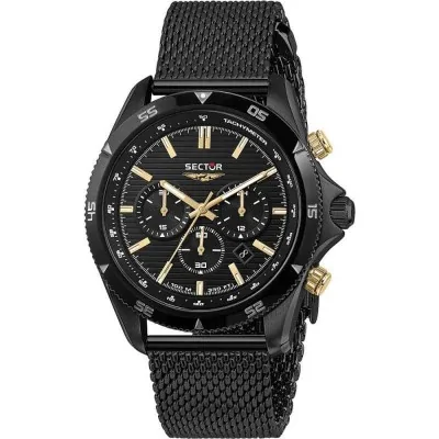 Orologio Uomo SECTOR 650 R3273631005 Chrono Bracciale Acciaio Mesh Nero