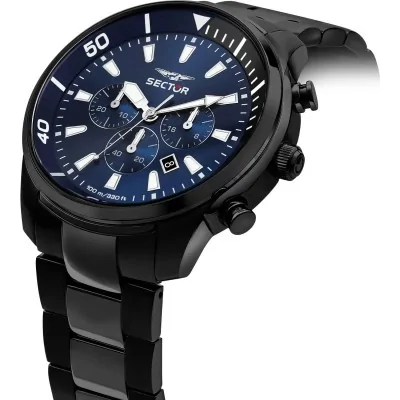 Orologio Uomo Sector Oversize R3273602016 Chrono Bracciale Acciaio Nero Blu Orologio Uomo Sector Oversize R3273602016 Chrono Bracciale Acciaio Nero Blu