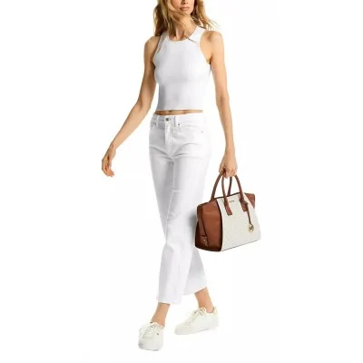 Michael Kors Avril Large Satchel Logo Vanilla – Borsa Donna Elegante Michael Kors Avril Large Satchel Logo Vanilla – Borsa Donna Elegante