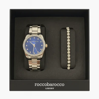 Set Orologio & Bracciale Roccobarocco Blue Silver