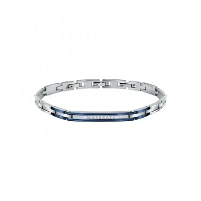 Bracciale Uomo Maserati in Acciaio e Dettagli Blu