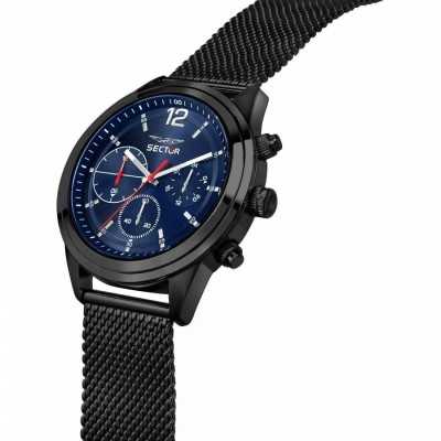 Orologio Uomo SECTOR 670 R3253540008 Multifunzione Acciaio Mesh Nero Blu Orologio Uomo SECTOR 670 R3253540008 Multifunzione Acciaio Mesh Nero Blu